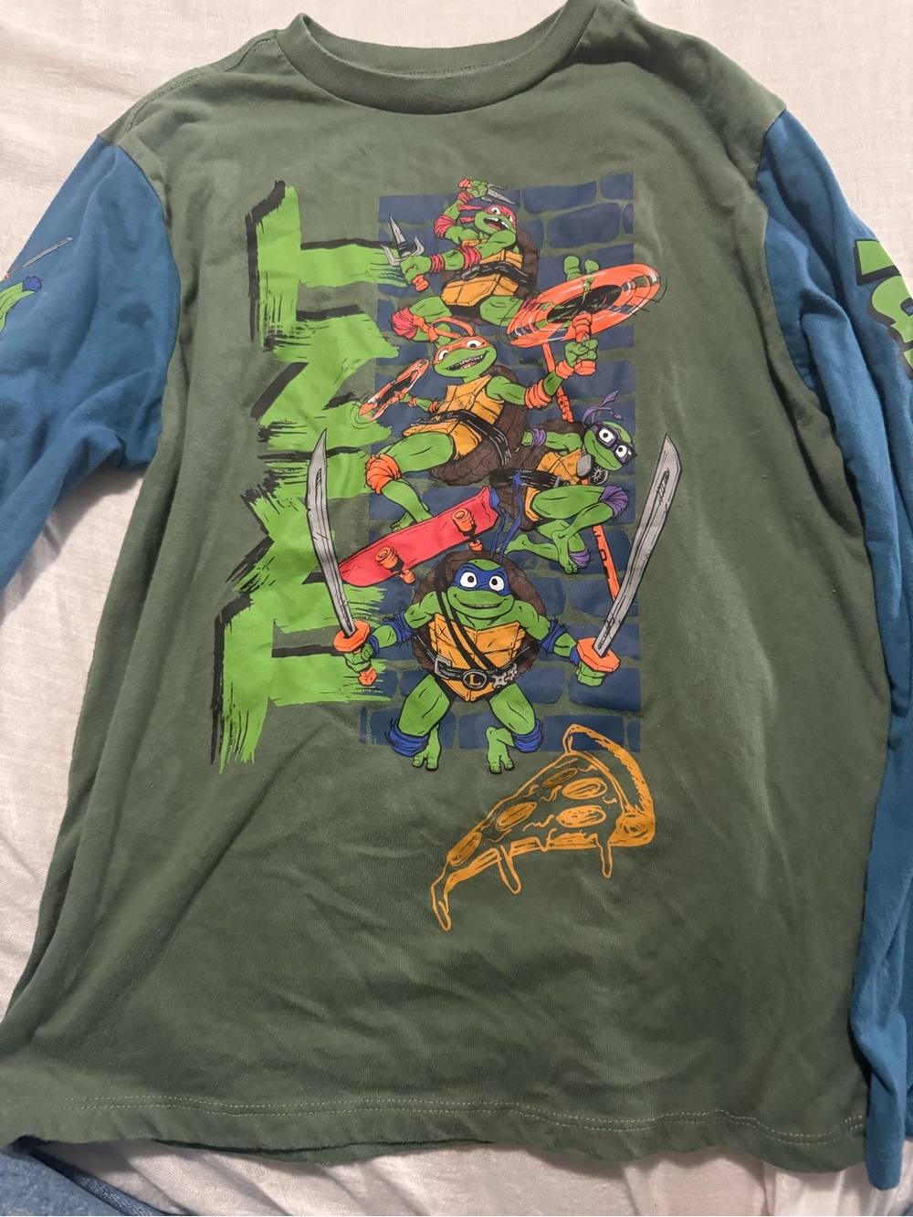 Nickelodeon Teenage Mutant Ninja Turtles Green and Blue Long Sleeve Tee